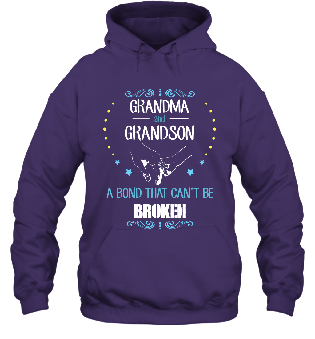 Grandma And Grandson A Bond Cant Be Broken Shirt Hoodie Hoodie Purple