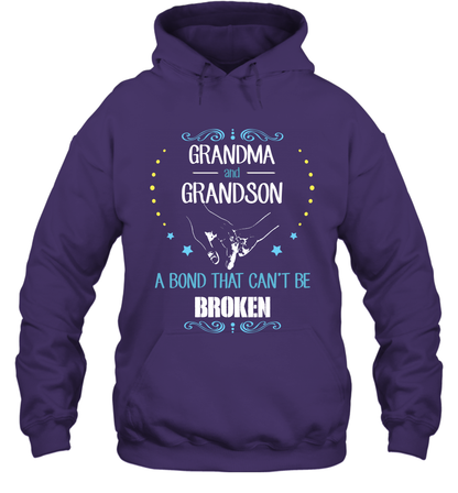 Grandma And Grandson A Bond Cant Be Broken Shirt Hoodie Hoodie Purple
