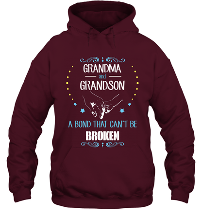 Grandma And Grandson A Bond Cant Be Broken Shirt Hoodie Hoodie Maroon