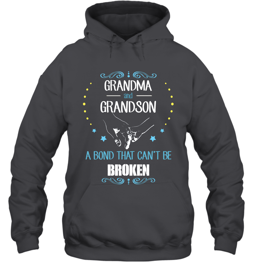 Grandma And Grandson A Bond Cant Be Broken Shirt Hoodie Hoodie Dark Heather