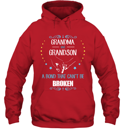 Grandma And Grandson A Bond Cant Be Broken Shirt Hoodie Hoodie Red