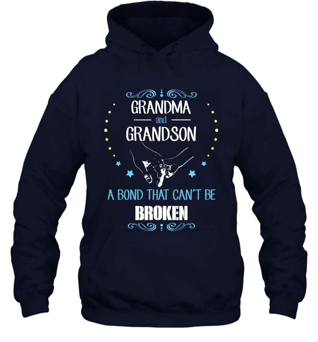 Grandma And Grandson A Bond Cant Be Broken Shirt Hoodie Hoodie Navy