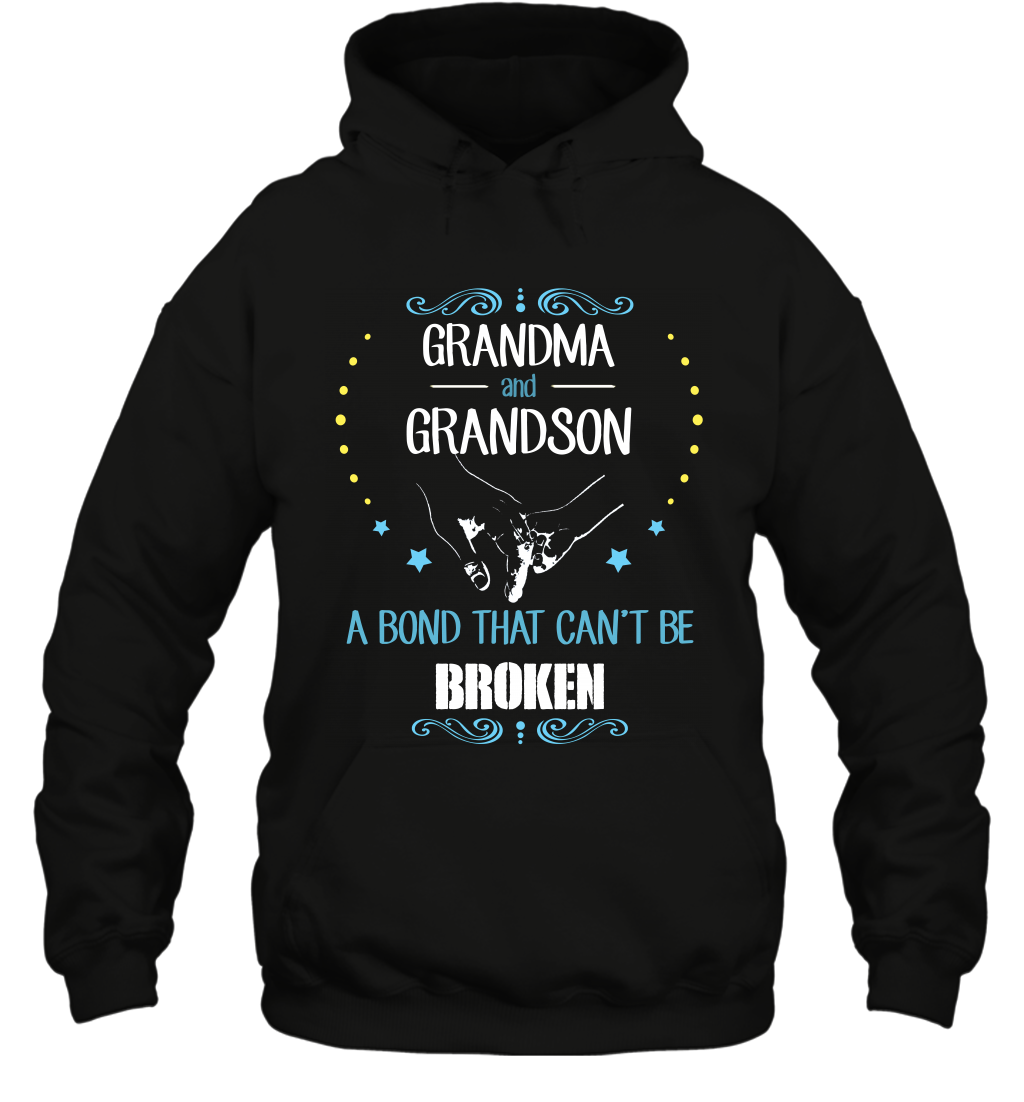 Grandma And Grandson A Bond Cant Be Broken Shirt Hoodie Hoodie Black