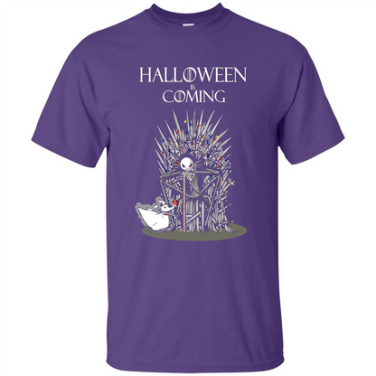 Funny Halloween Is Coming T-shirt Purple
