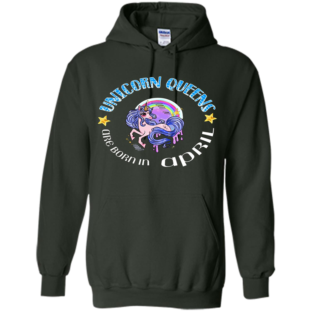 April Unicorn T-shirt Unicorn Queens Are Born April Forest Green