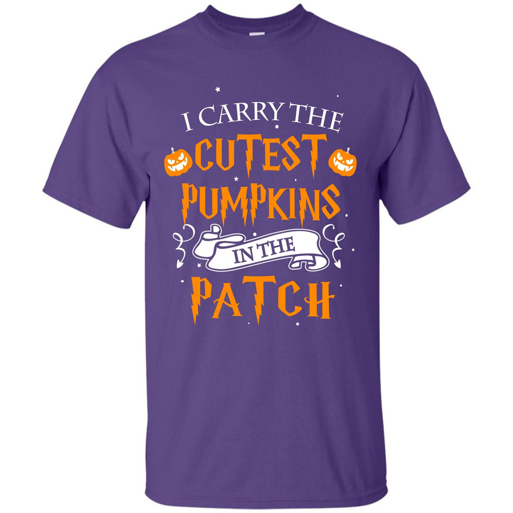 Halloween T-shirt I Carry The Cutest Pumpkins In The Patch T-shirt Purple