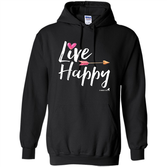 Inspirational Motivational Uplifting T-shirt Live Happy Black