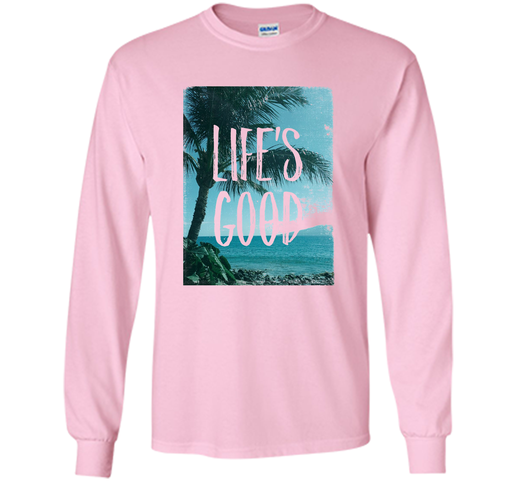Life's Good Palm Tree T-Shirt cool shirt Light Pink
