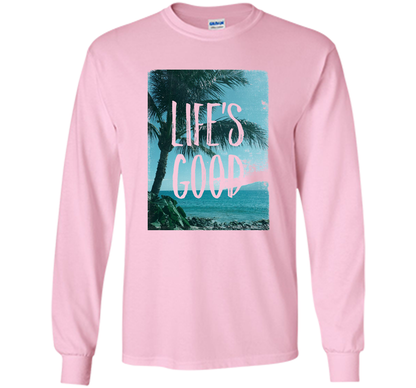 Life's Good Palm Tree T-Shirt cool shirt Light Pink