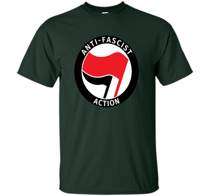 Antifa Logo Antifa Flag Anti Fascist T-shirt Forest Green