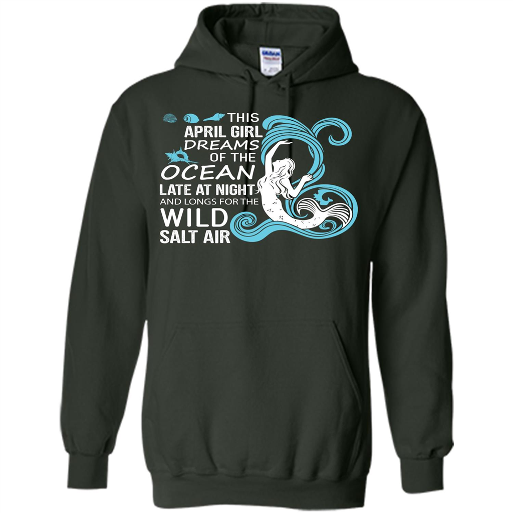 This April Girl Dreams Of The Ocean Late At Night T-shirt Forest Green