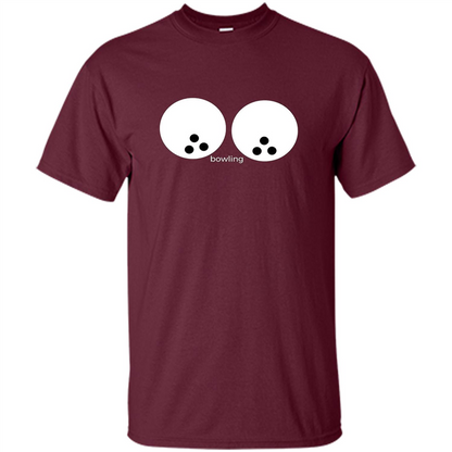 Women's Funny T-shirt Bowling Boobs Ball Maroon