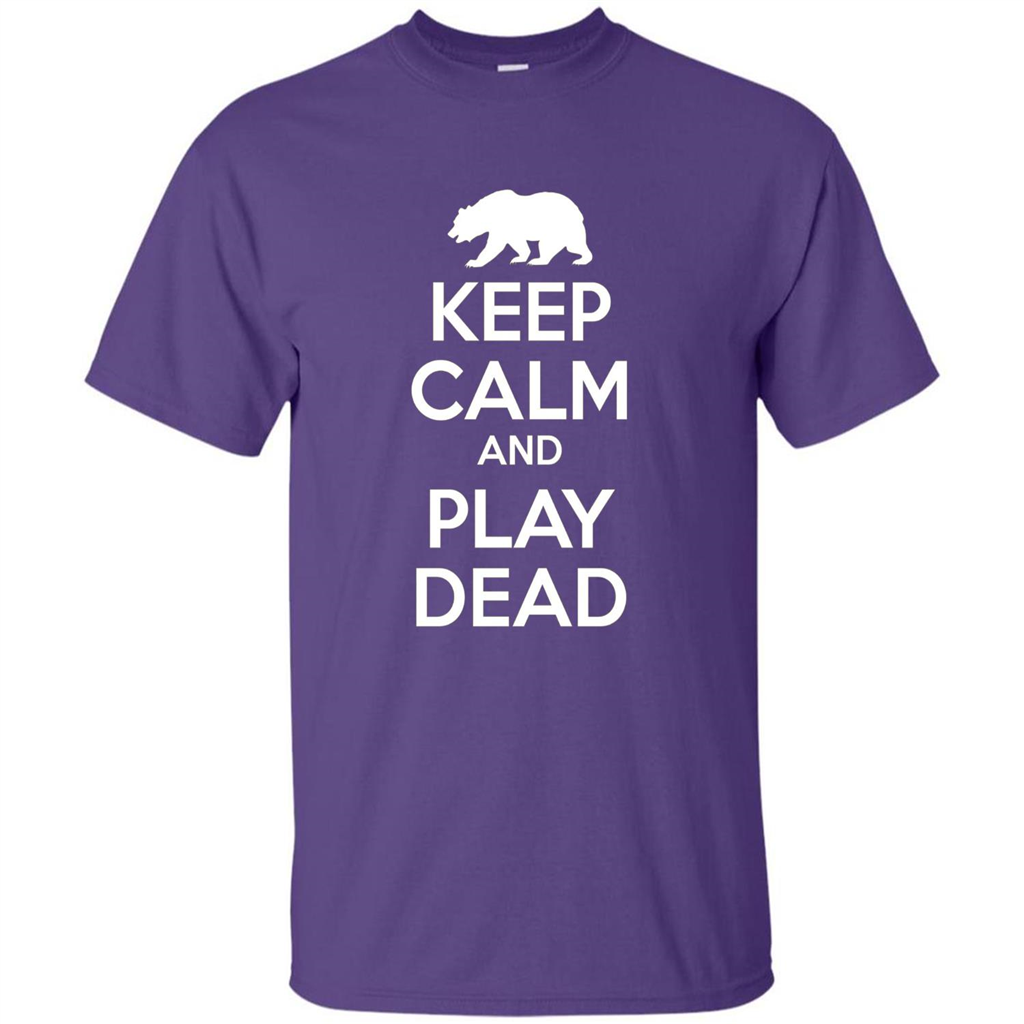 Keep Calm and Play Dead Bear T-shirt Purple