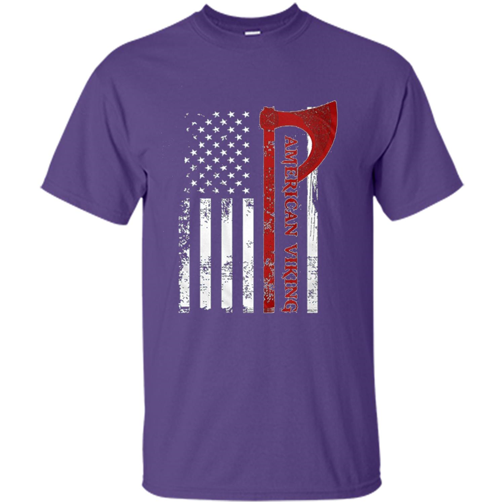American Viking Flag Shirt Patriotic American T-shirt Purple