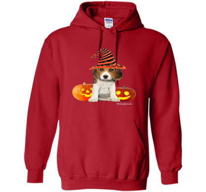 Cute Halloween Beagle Puppy Pumpkins T-shirt Red