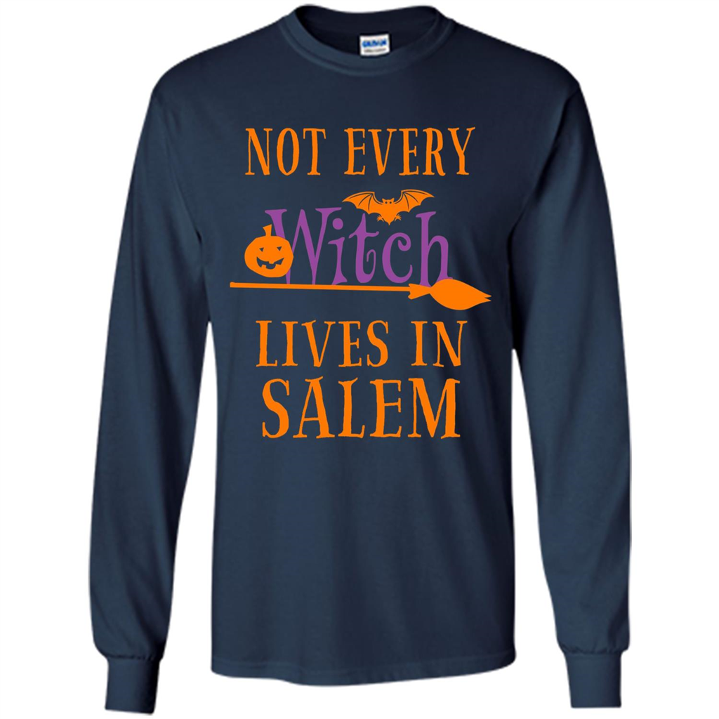 Halloween T-shirt Not Every Witch Lives In Salem T-Shirt Navy