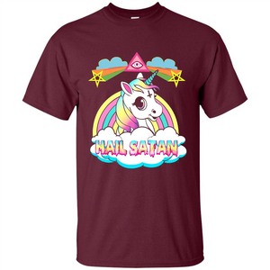 Unicorn Hail Satan Death Metal Rainbown T-shirt