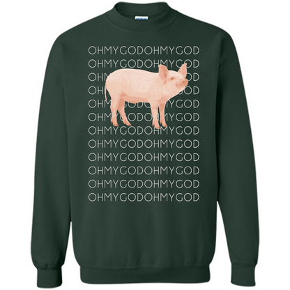 Oh My God Pig T-shirt Cute Pig T-shirt Forest Green