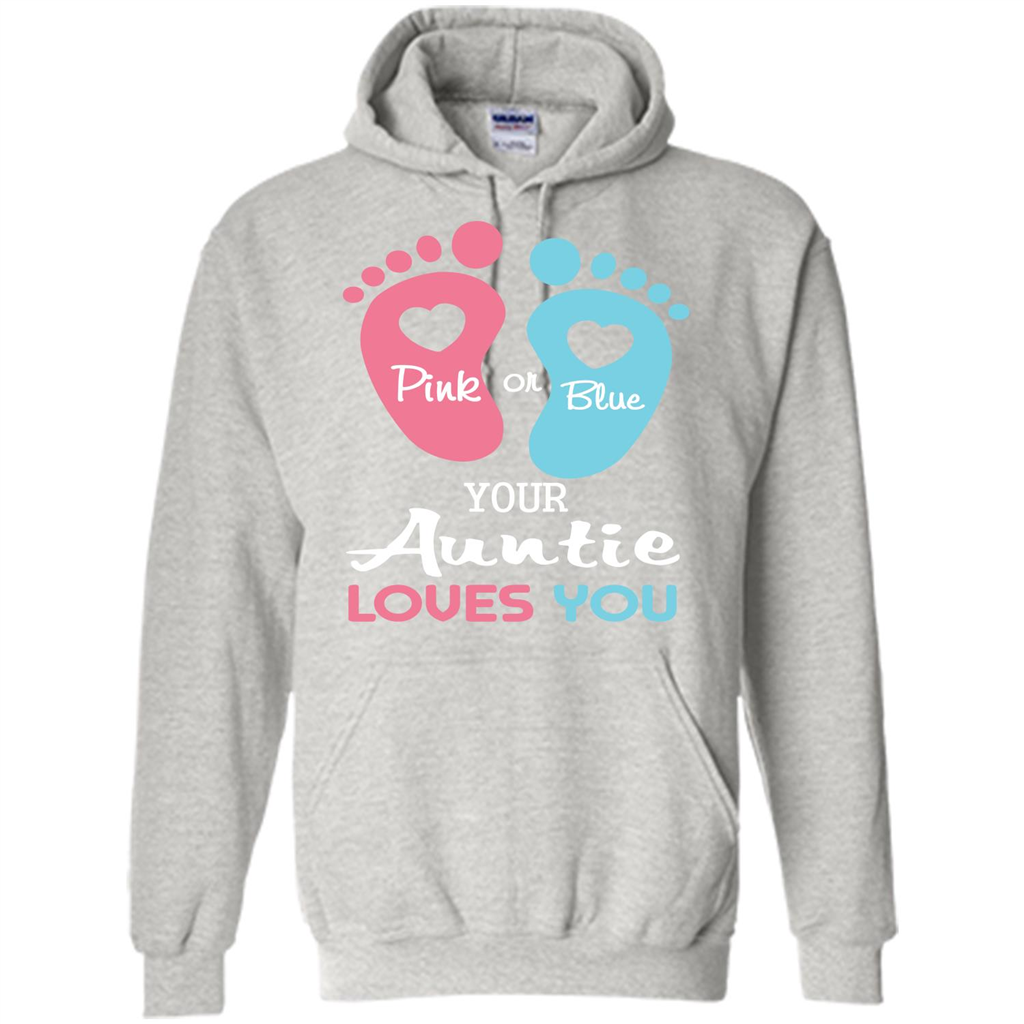 Baby T-shirt Pink Or Blue Your Auntie Loves You Ash