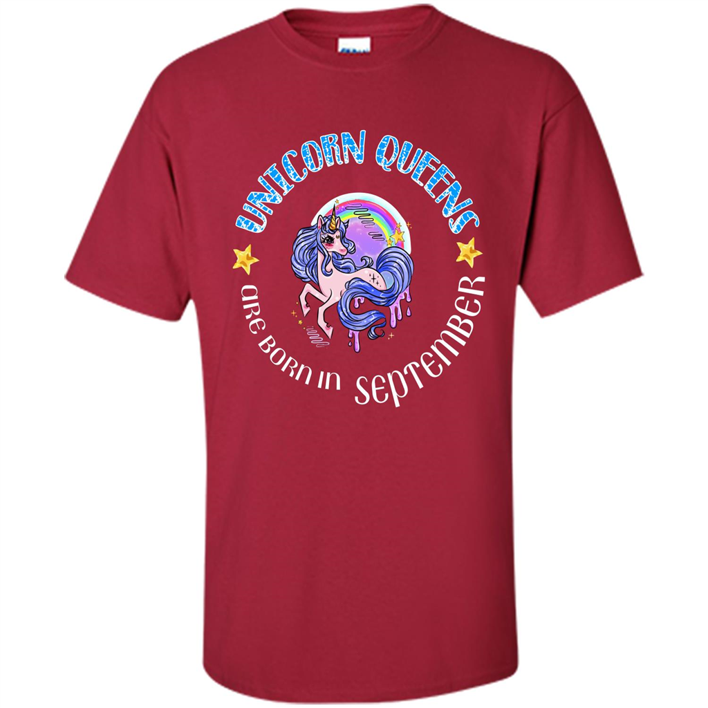 September Unicorn T-shirt Unicorn Queens Are Born September Cardinal