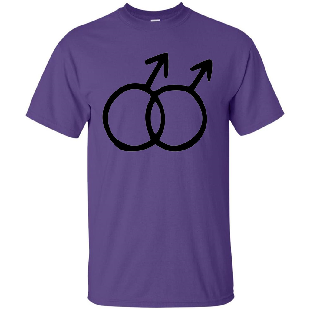 Gay Pride Male Sign T-shirt Simple LGBT Ally Bear Otter T-shirt Purple