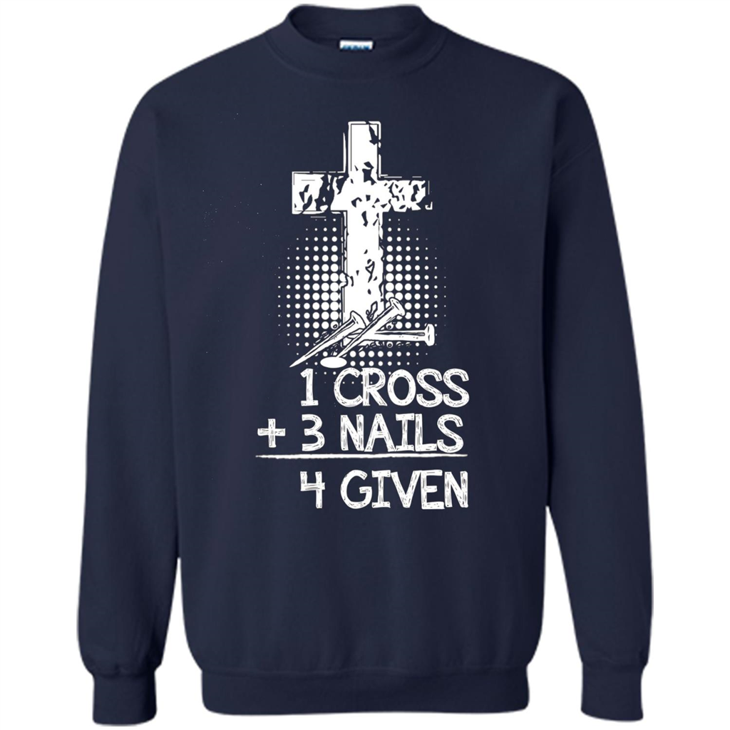 Christian T-shirt 1 Cross 3 Nails 4 Given T-shirt Navy