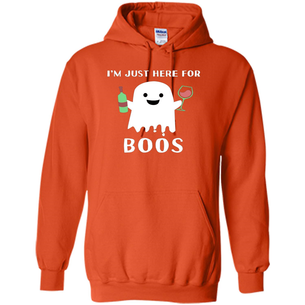 I'm Just Here For Boos T-shirt Funny Halloween Wine for Adults Orange