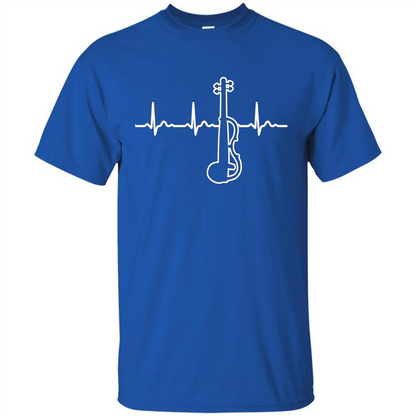 Electric Violin Heartbeat T-Shirt Special Instrument T-shirt Royal
