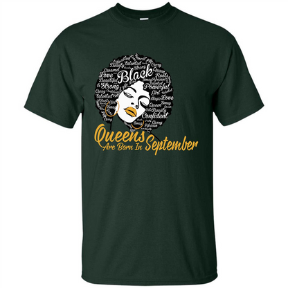 Queen Are Born In September T-shirt Forest Green