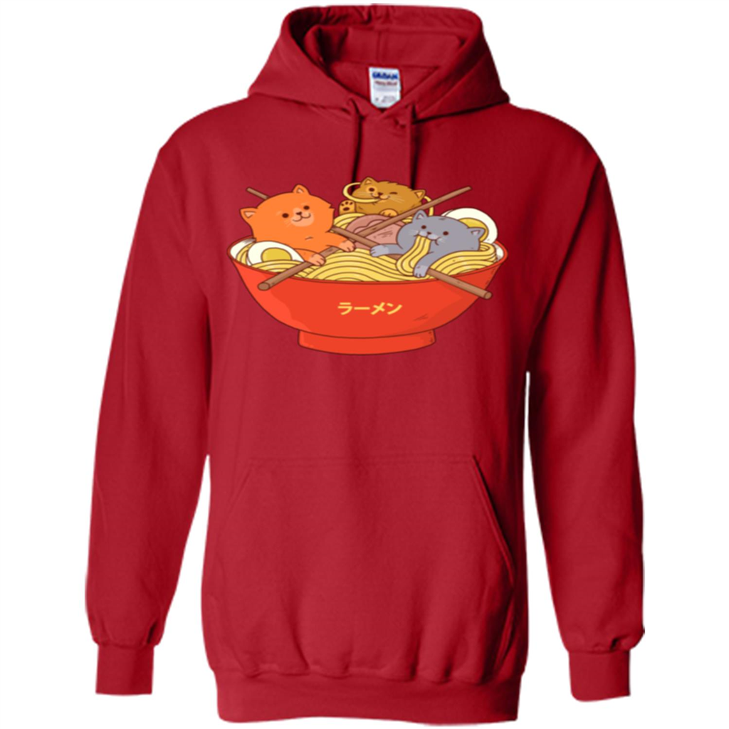 Ramen Noodles And Cats T-shirt Red