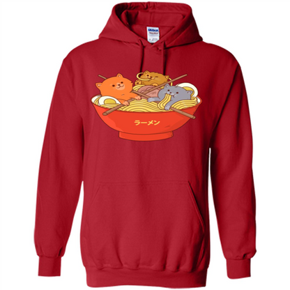 Ramen Noodles And Cats T-shirt Red