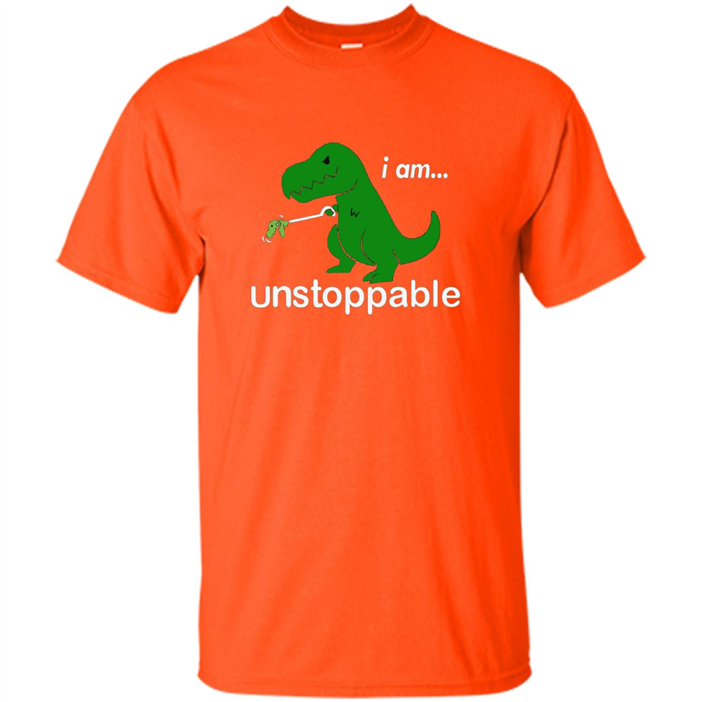 Rex Dinosaur T-shirt I Am Unstoppable Orange