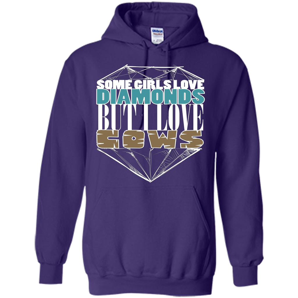 Cow Lovers T-shirt Some Girls Love Diamond But I Love Cows Purple