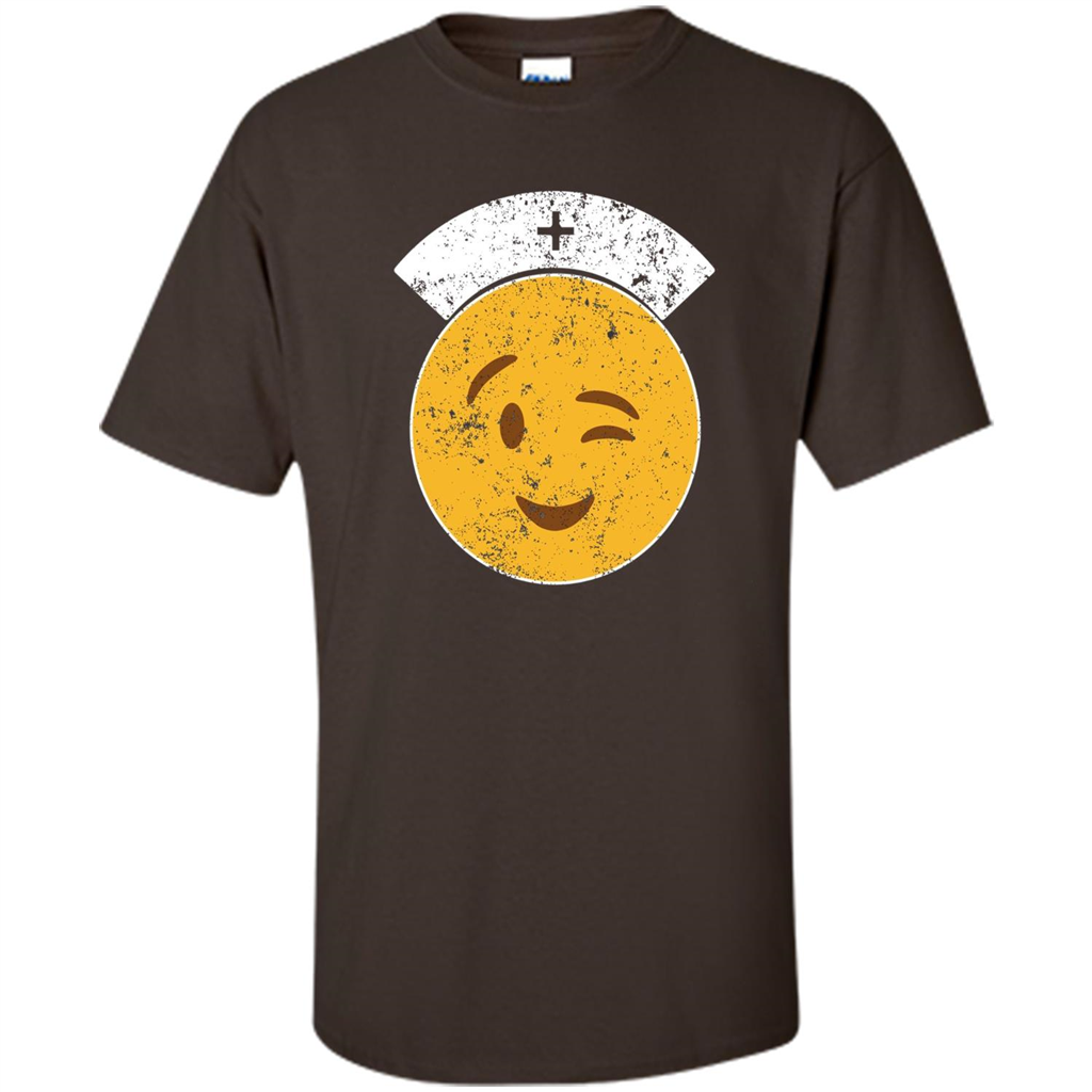 Nurse T-shirt Funny Nurse Emoji T-shirt Dark Chocolate