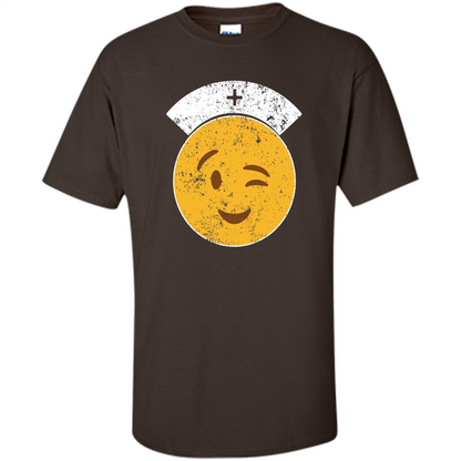 Nurse T-shirt Funny Nurse Emoji T-shirt Dark Chocolate