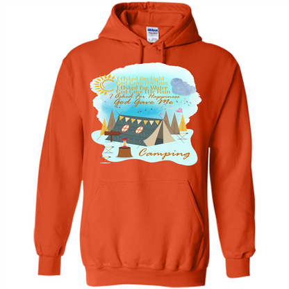 Camping T-shirt I Asked For Happiness God Gave Me Camping Orange
