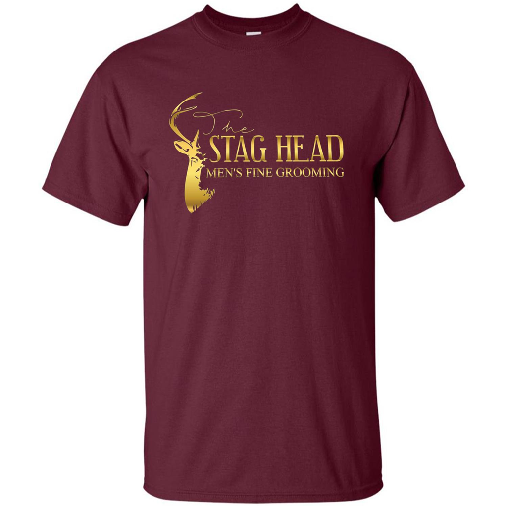 The Stag Head Men's Fine Grooming T-shirt Maroon