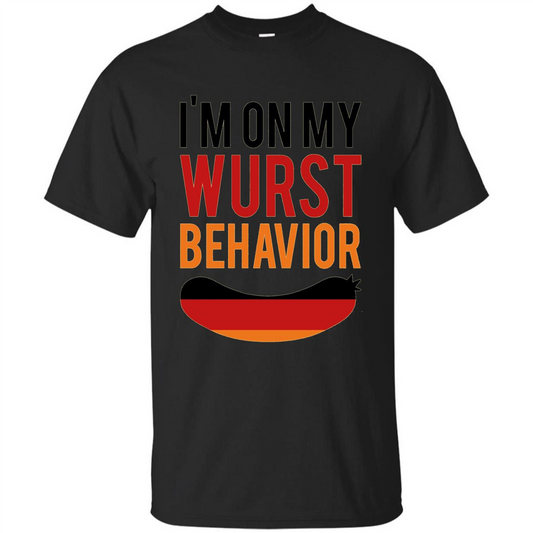 Wurst Behavior Oktoberfest T-shirt Funny German T-shirt Black
