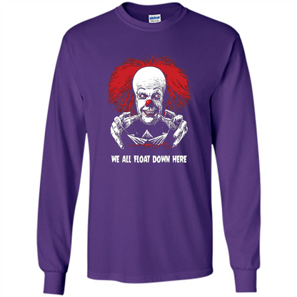 Red Balloon We All Float Down Here T-shirt Horror Halloween T-shirt Purple