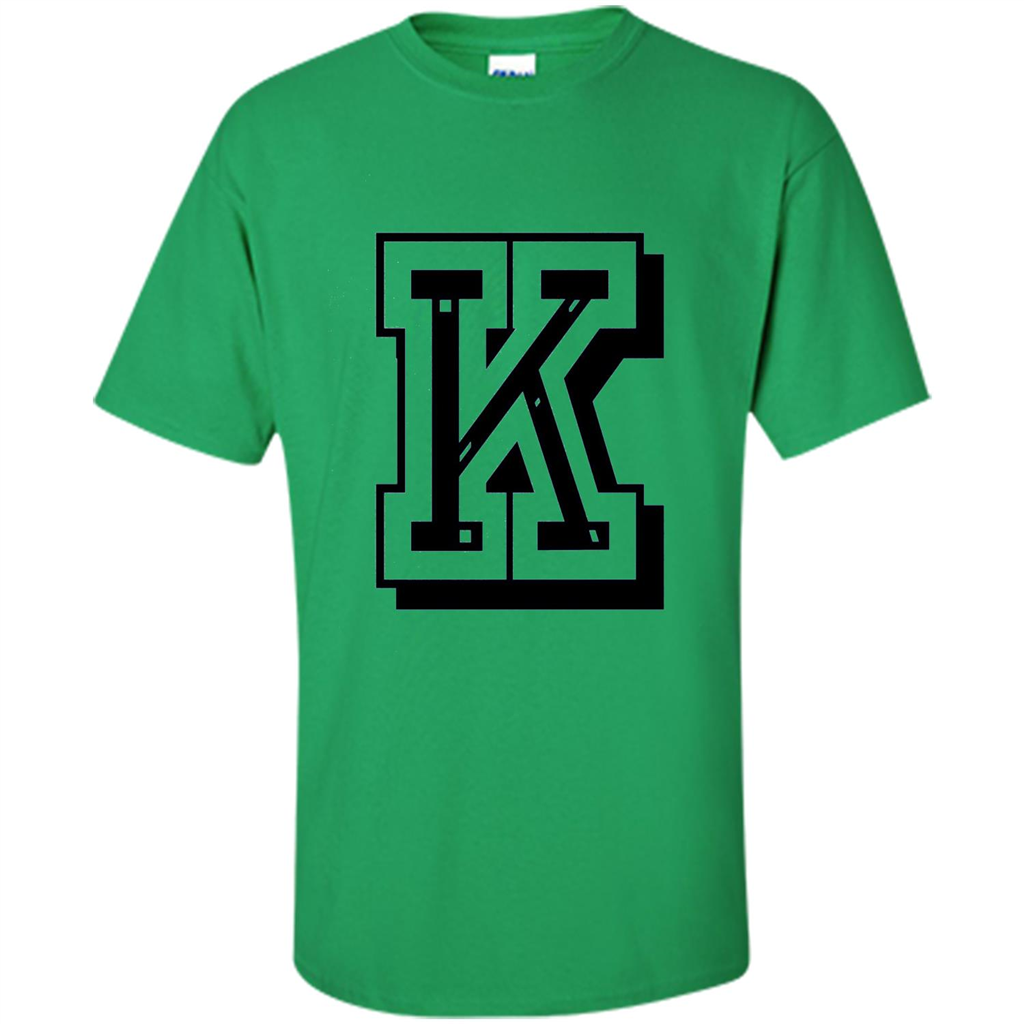 Letter K Initial T-Shirt for Names or Spelling Words Irish Green