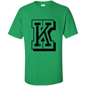 Letter K Initial T-Shirt for Names or Spelling Words