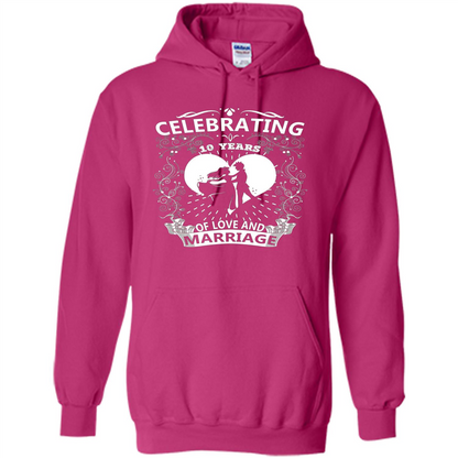 Celebrating 10 Years Wedding Anniversary Tshirt Heliconia