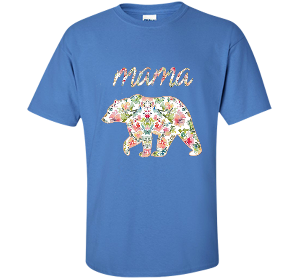 Mama Bear Floral Tee, Mom Graphic T-Shirt, Matching Family shirt Iris