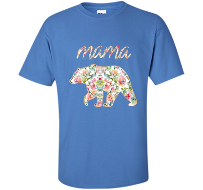 Mama Bear Floral Tee, Mom Graphic T-Shirt, Matching Family shirt Iris