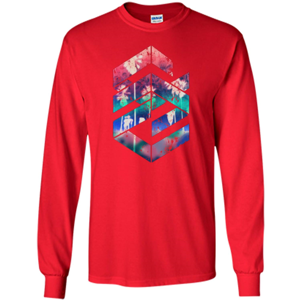 Red Summer Beach Palm Trees T-shirt Red