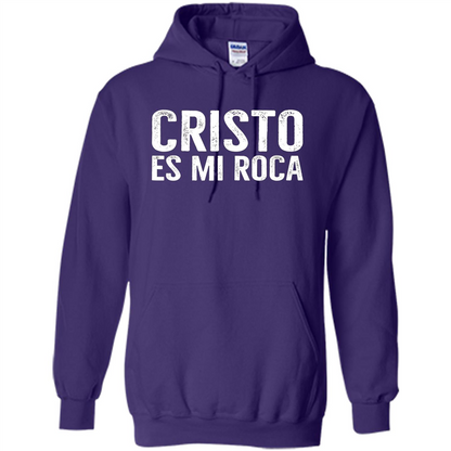 Cristo Es Mi Roca T-shirt Spanish Christian Message Purple