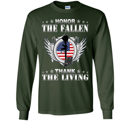 Honor The Fallen Thank The Living T-Shirt Memorial's Day t-shirt Forest Green