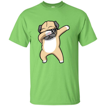 Dabbing Pug T-shirt Funny Cute Dog Dab Dance T-Shirt Lime