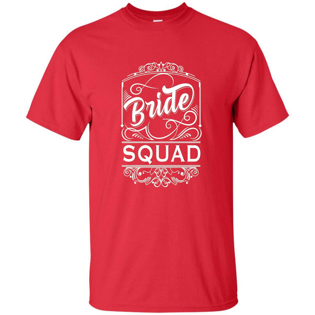 Bride Squad T-shirt Womens Bachelorette Party Bridesmaids Red