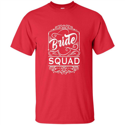 Bride Squad T-shirt Womens Bachelorette Party Bridesmaids Red